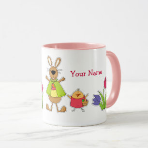 Custom Name Funny Easter Bunny Gift Mugs