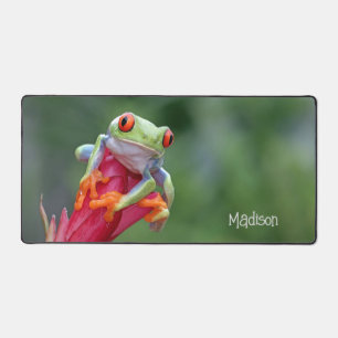 Custom Name Funny Frog Desk Mat
