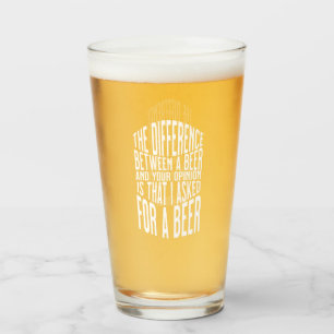 Custom Name Funny Modern Pint Beer Glass