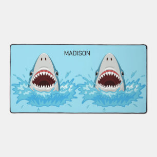 Custom Name Funny Sharks Desk Mat