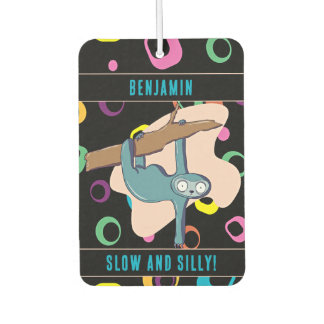 Custom Name Funny Sloth Car Air Freshener