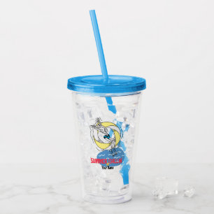 Custom Name Funny Trendy Skeleton Summer Chillin' Acrylic Tumbler
