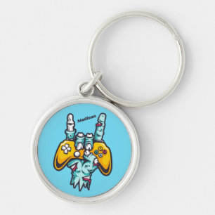Custom name Gamer Zombie Key Ring