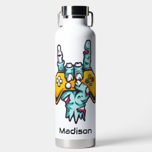 Custom name Gamer Zombie Water Bottle