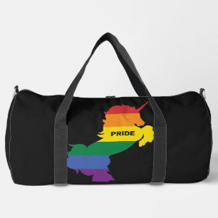 Custom Name Gay Unicorn Duffle Bag