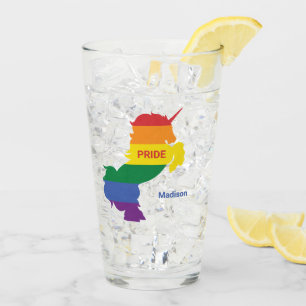 Custom Name Gay Unicorn Glass