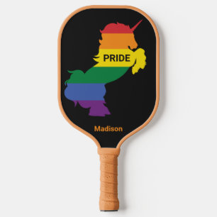 Custom Name Gay Unicorn Pickleball Paddle