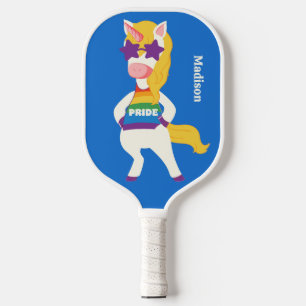 Custom Name Gay Unicorn Pickleball Paddle