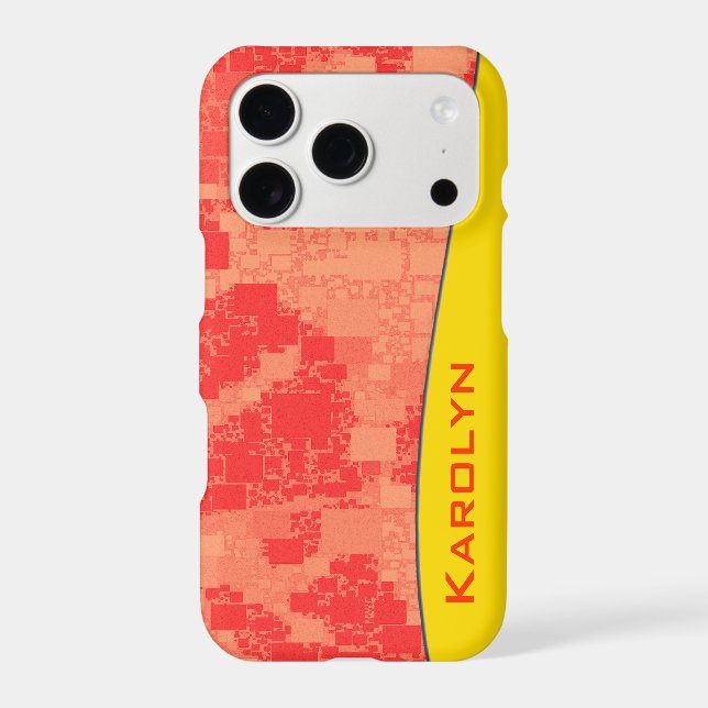 Custom Name Geometric Tangerine Zeal Abstract (Back)