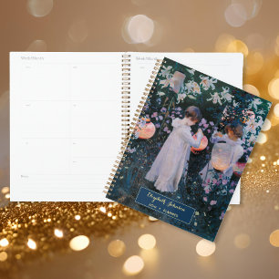 Custom Name Girls Vintage Art Gold Monogram 2025 Planner