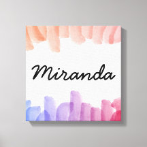 Custom Name Girly Pastel Watercolor Painting