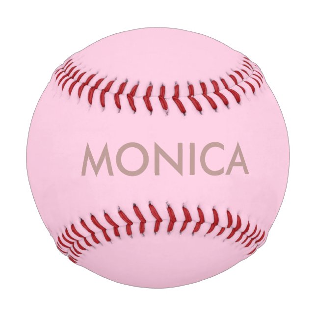 Custom name girly pink baseball (Front)
