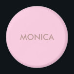 Custom name girly pink magnet<br><div class="desc">The custom name girly pink background brings a touch of femininity to your gift. With its bright pink colour and the ability to personalise it with your own name,  it's the perfect way to add a personalised and stylish flair.</div>
