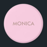 Custom name girly pink magnet<br><div class="desc">The custom name girly pink background brings a touch of femininity to your gift. With its bright pink colour and the ability to personalise it with your own name,  it's the perfect way to add a personalised and stylish flair.</div>