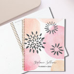 Custom Name Girly Planner<br><div class="desc">This pretty pastel pink planner is decorated with a hand drawn abstract floral pattern on a watercolor background in shades of pink and coral.
You can customise it by changing the name or making it a monogram.
You can also change the year.
Original Design © Michele Davies.</div>