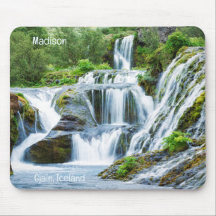 Custom Name Gjain Waterfalls, Iceland Mouse Pad