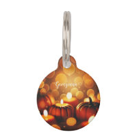 Custom Name Glowing Pumpkins Autumnal Bokeh Effect
