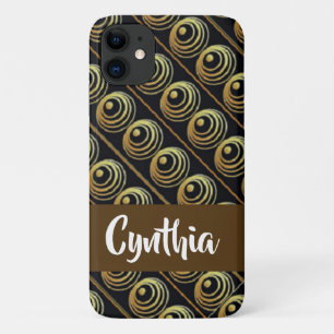 Custom name gold circles Case-Mate iPhone case