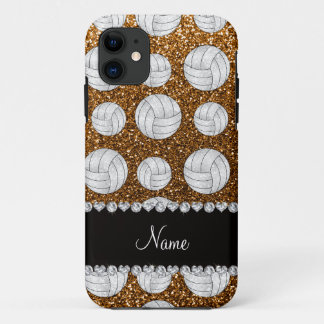 Custom name gold glitter volleyballs Case-Mate iPhone case