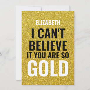 Custom Name Gold Modern 50th birthday Card