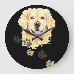 Custom Name Golden Retriever Dog Pet Animal Large Clock