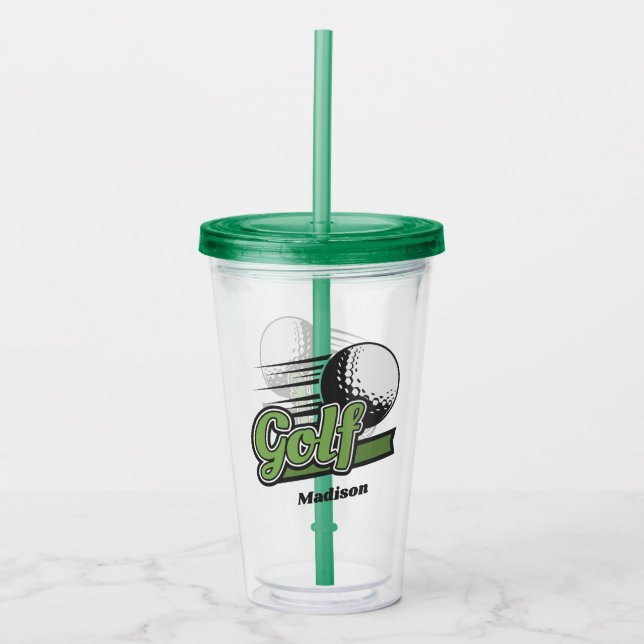 Custom Name Golf Acrylic Tumbler (Front)