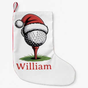 Custom Name Golf Balls Christmas Golf Santa Golfer Small Christmas Stocking
