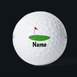 Custom name golf balls with putting green logo<br><div class="desc">Custom name golf balls with putting green logo. Personalised golf balls for men and women. Add your own name, monogram or image. Sporty Holiday or Birthday gift idea for golfers and golfing fans. Make your own golfing present for dad, father, uncle, brother, husband, son, mother, wife, sister, coach , teacher,...</div>