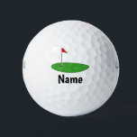 Custom name golf balls with putting green logo<br><div class="desc">Custom name golf balls with putting green logo. Personalised golf balls for men and women. Add your own name, monogram or image. Sporty Holiday or Birthday gift idea for golfers and golfing fans. Make your own golfing present for dad, father, uncle, brother, husband, son, mother, wife, sister, coach , teacher,...</div>