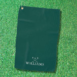 Custom Name Golf Clubs Emerald Green Golf Towel<br><div class="desc">Personalise the name in classic typography to create a unique golf gift and keepsake for any golfer. Designed by Thisisnotme©</div>