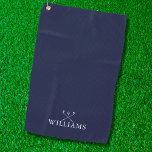 Custom Name Golf Clubs Navy Blue Golf Towel<br><div class="desc">Personalise the name in classic typography to create a unique golf gift and keepsake for any golfer. Designed by Thisisnotme©</div>