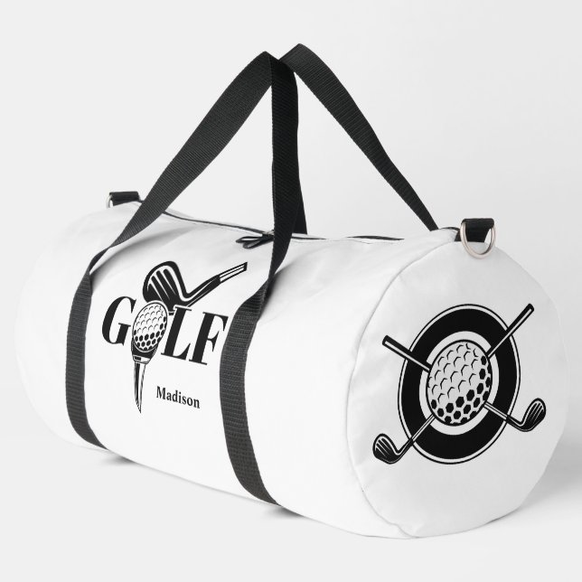 Custom Name Golf Duffle Bag (Left Corner)