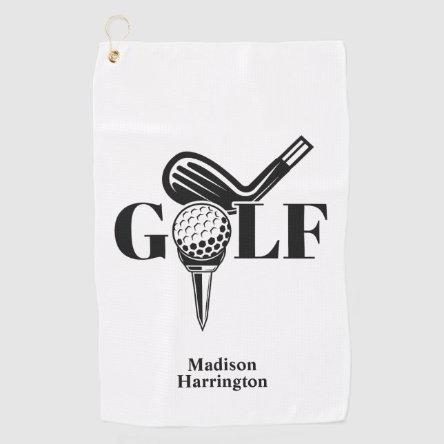 Custom Name Golf Golf Towel (Front)