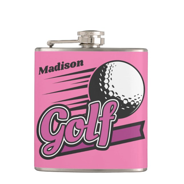 Custom Name Golf Hip Flask (Front)