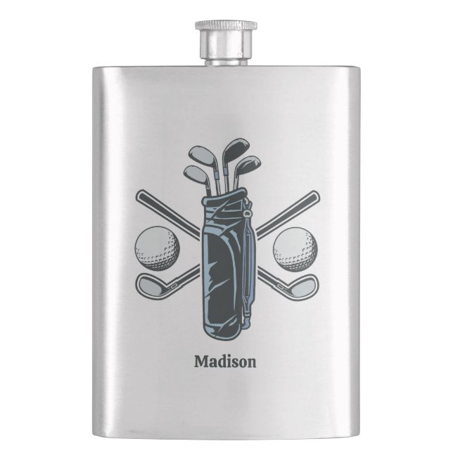 Custom Name Golf Hip Flask (Front)