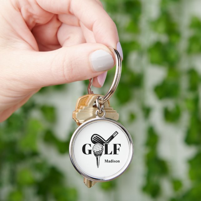 Custom Name Golf Key Ring (Hand)