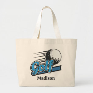 Custom Name Golf Large Tote Bag