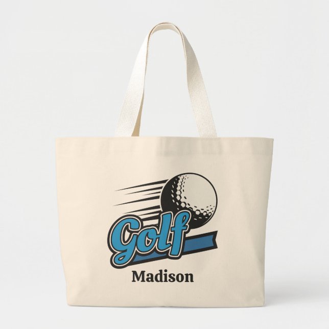 Custom Name Golf Large Tote Bag (Front)