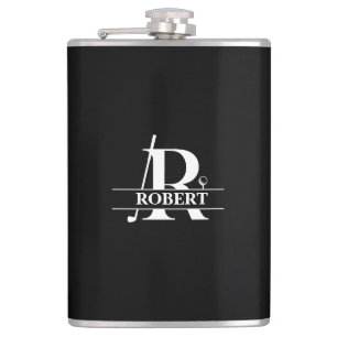 Custom Name Golf Letter Vinyl Wrapped Flask
