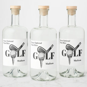Custom Name Golf Liquor Bottle Label