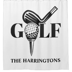 Custom Name Golf Shower Curtain
