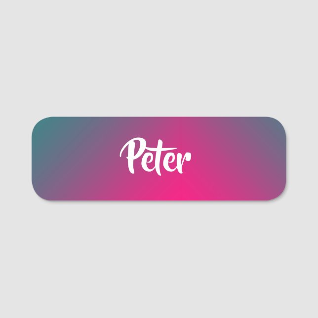 Custom name gradient pink and blue tag (Front)