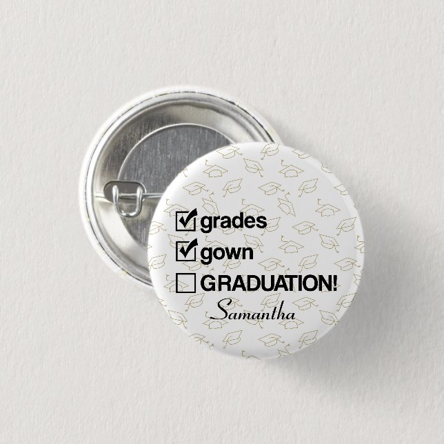 Custom Name Graduation Gift | Funny Graduation 3 Cm Round Badge (Front & Back)