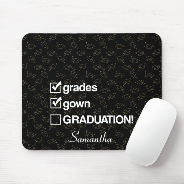 Custom Name Graduation Gift | Funny Graduation Mouse Pad (With Mouse)