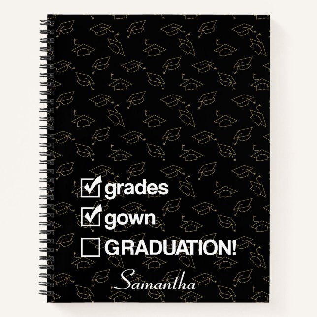 Custom Name Graduation Gift | Funny Graduation Notebook (Front)