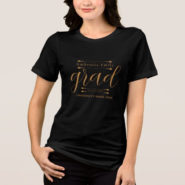 Custom Name Graduation Tee –Modern Tri-Blend Style (Front)