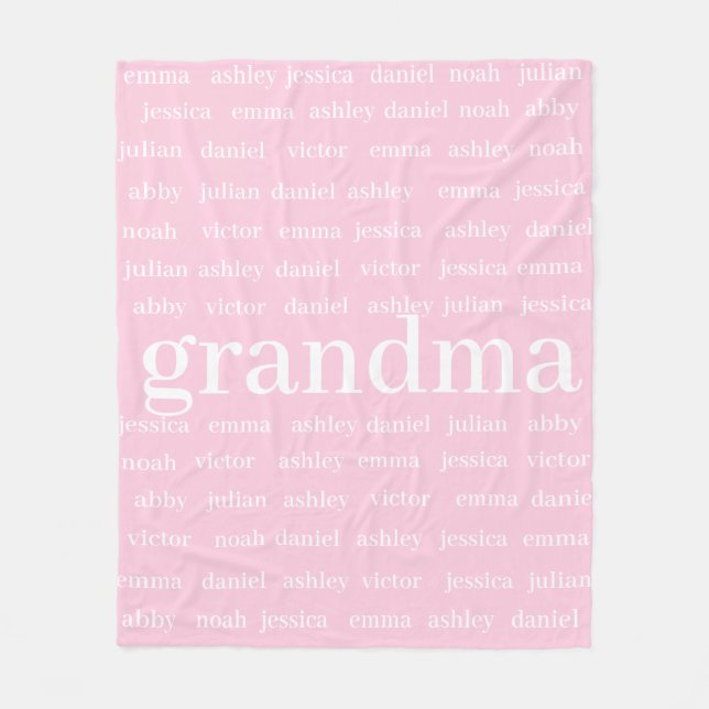 Custom Name Grandma Blanket, Minky Baby Blanket (Front)