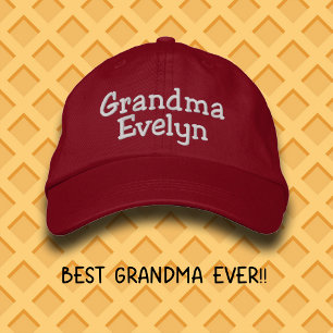 Custom Name Grandma Embroidered Baseball Cap 