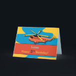 Custom Name Grandson, 3rd Birthday with Helicopter Card<br><div class="desc">Helicopters are a popular theme among boys this age. This is a brightly coloured helicopter,  sure to catch your grandson's attention on his 3rd birthday!</div>