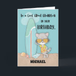 Custom Name Great Grandson Birthday Beach Racoon Card<br><div class="desc">With a customisation option on the front of this card,  you would be able to personalise this one with the name of you dear great grandson who will be receiving this card once he celebrates his birthday soon. So,  what are you waiting for? Get a copy now!</div>